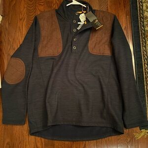 Orvis Men's Black Pullover with Brown Accents
